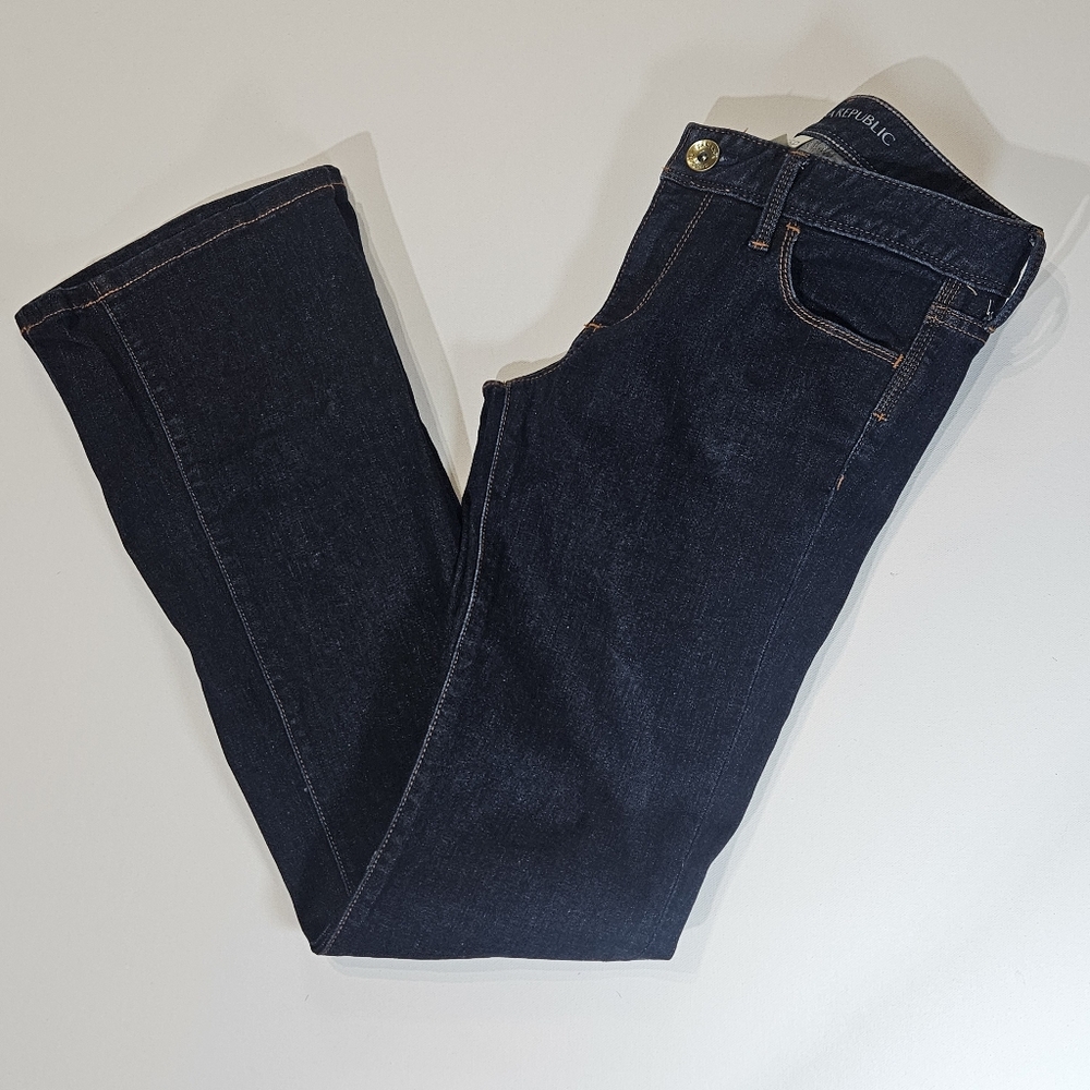 Banana Republic Jeans Womens Size 25P Dark Wash Low Rise Bootcut Flare Y2K Style